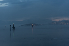 Nebel in der Bucht von Finnsnes